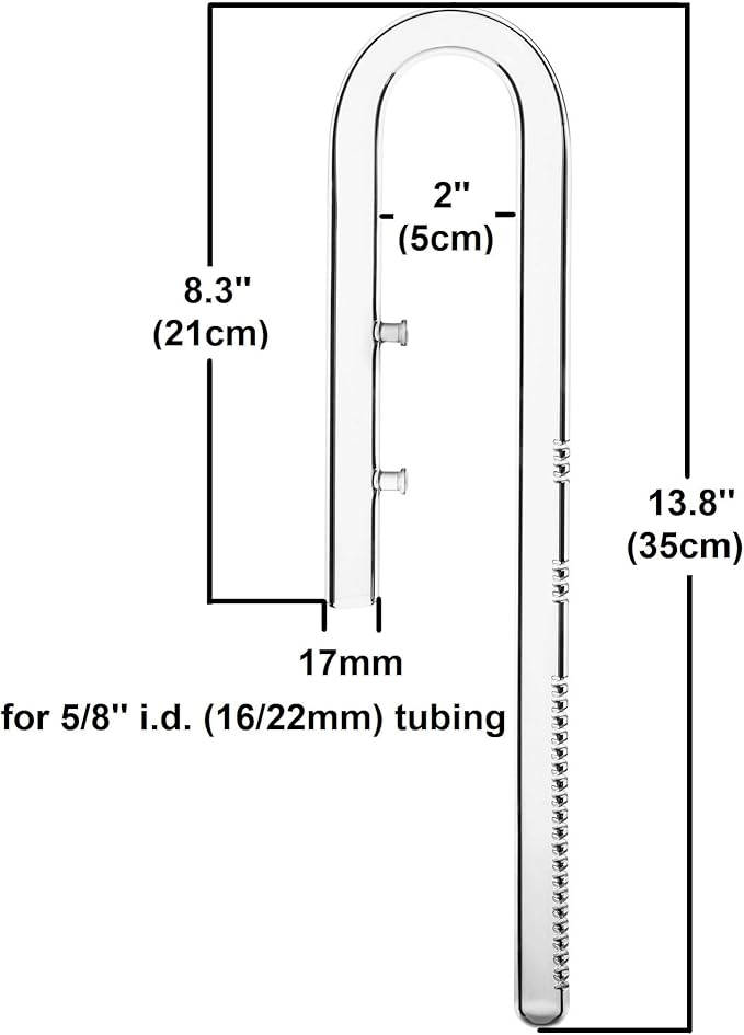 Glass Lily Pipe Set Outflow with Surface Skimmer & Multi-Level Water Intake (17mm for 16/22mm (5/8'' i.d.) tubing)-PurrikoPets