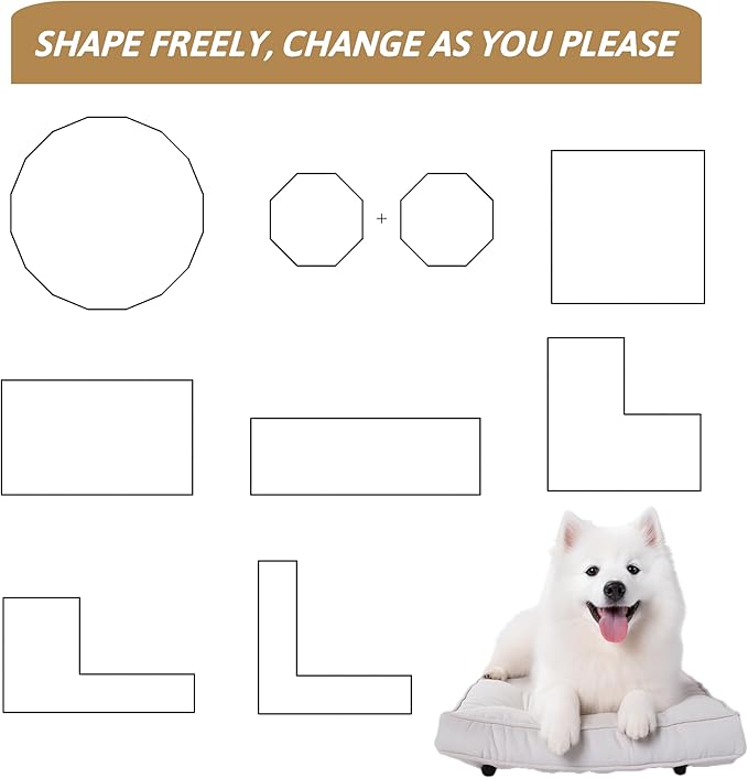 Dog Playpen, Outdoor Dog Fence, 16 Panels, 32" H Dog Pen for Medium/Small Dogs, Heavy Duty Metal Pet Fence with Gate, Portable Dog Fence for RV Camping and Yard (Black)-PurrikoPets