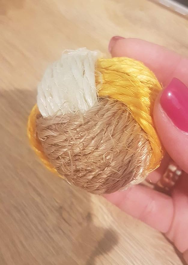 3Pcs Cat Toy Sisal Ball Pet Scratching Ball Chew Eco-Friendly Toy Pets Interactive Toy Bite and Wear Resistant(Random Color)-PurrikoPets