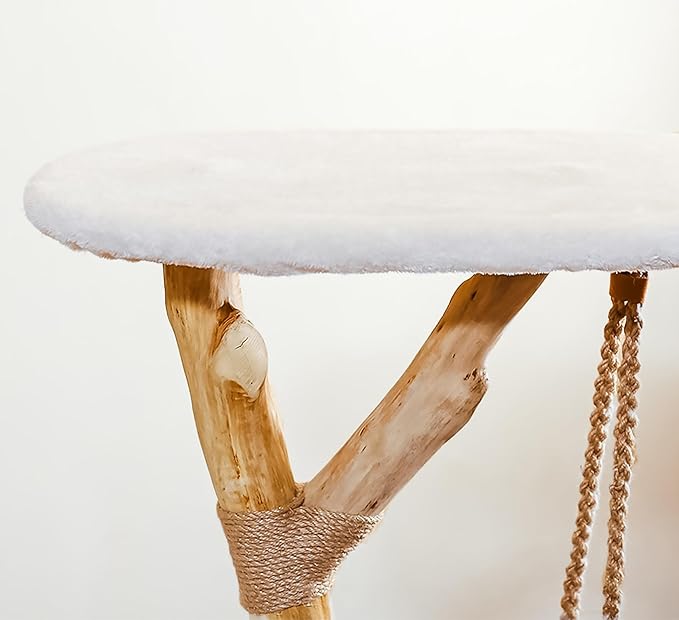 50" Tall Cat Tree Tower, Modern Cat Tree for Indoor Cats, Washable Wooden Perchs and Climbers for Large Cats, Cute Cat Furniture with Unique Cat Swing-PurrikoPets