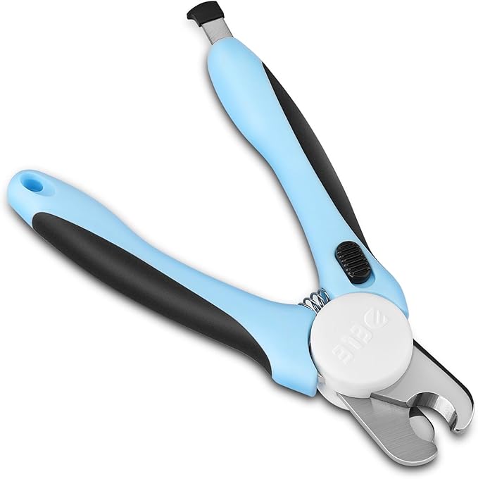 Flexzion Dog Cat Nail Clipper and Trimmer, Pet Toe Claw Scissor Grooming Tool with Stainless Steel Blades File Easy Grip Handle Safety Guard Avoid Overcutting for Small Medium Large Breed Puppy, Blue-PurrikoPets
