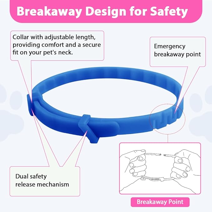 4 Pack Flea and Tick Collar for Cats, Natural Plant Oil Formula Cat Flea Collar Provides 32-Month Protection for Flea & Tick Prevention, Waterproof & Adjustable Cat Flea Treatment for Most Cats-PurrikoPets