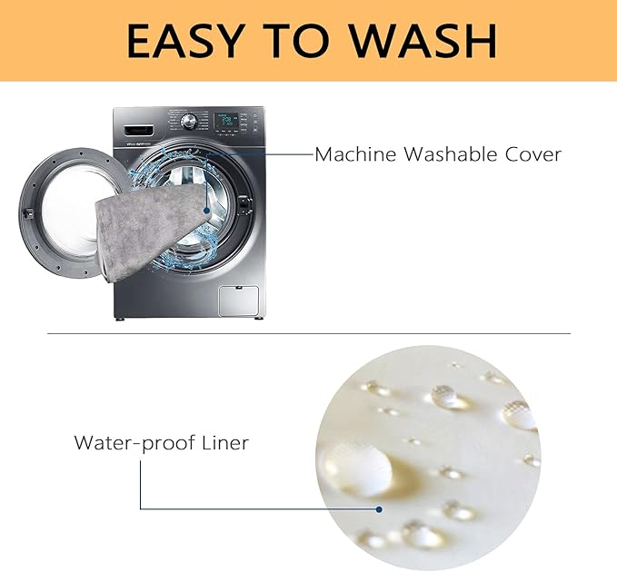 EMPSIGN Stylish Dog Bed Mat Dog Crate Pad Mattress Reversible (Cool & Warm), Water Proof Linings, Removable Machine Washable Cover, Firm Support Pet Crate Bed for Small to XX-Large Dogs, Grey-PurrikoPets