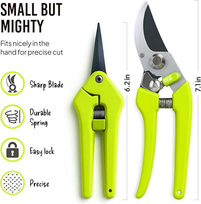 2-Pack Stainless Steel Gardening Scissors, Pruning Shears and Clippers for Gardening-PurrikoPets