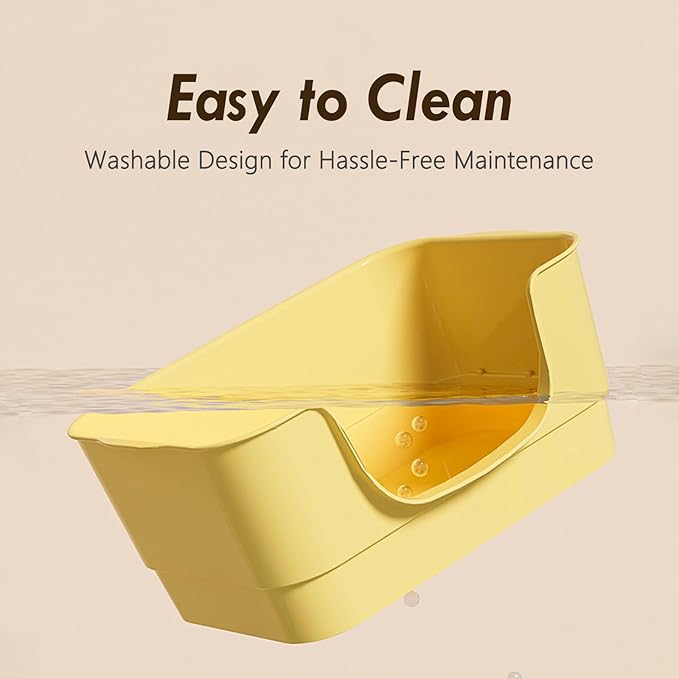 Extra Large Cat Litter Box with High Sides,23.23"×16.34"×8.46",Jumbo Kitty Litter Box with Low Entry,XL Cat Boxes for Indoor Cats,Easy to Clean,Anti-Splashing(Grey)-PurrikoPets