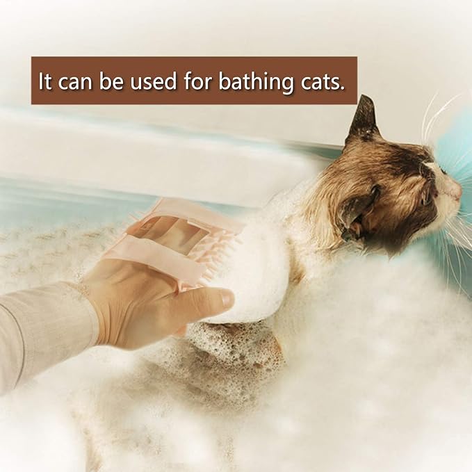 ABCOOL Cat Pet Self Grooming Comb Brush - Multi Functional Catnip Flavor Corner Massage Glove Tool for Kitten Puppy Relaxing, Extra Soft Silicone Pins Handy Hair Shedding Trimming-PurrikoPets