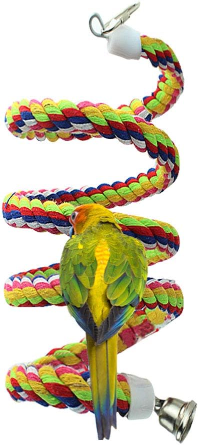 2pcs 63in Bird Perch Rope Bungee Parrot Toy - Pure Natural Cage Chewing Toy-PurrikoPets