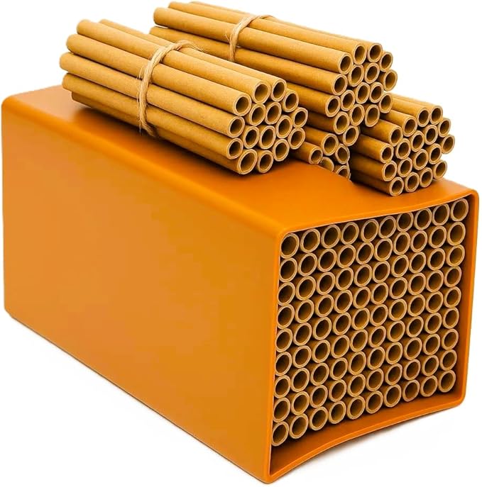 1 Set Cardboard Bee House Nesting Tubes - 6" Long X 5/16" Diameter Tube for Mason Solitary Bees - for Filling Insect Hotels and Bug Houses-PurrikoPets