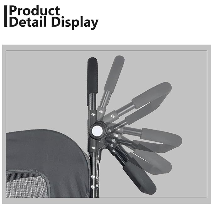 Extra Large Dog Stroller for Medium & Large Pets - Foldable Design, Adjustable Handle, Up to 130 lbs(Red)-PurrikoPets