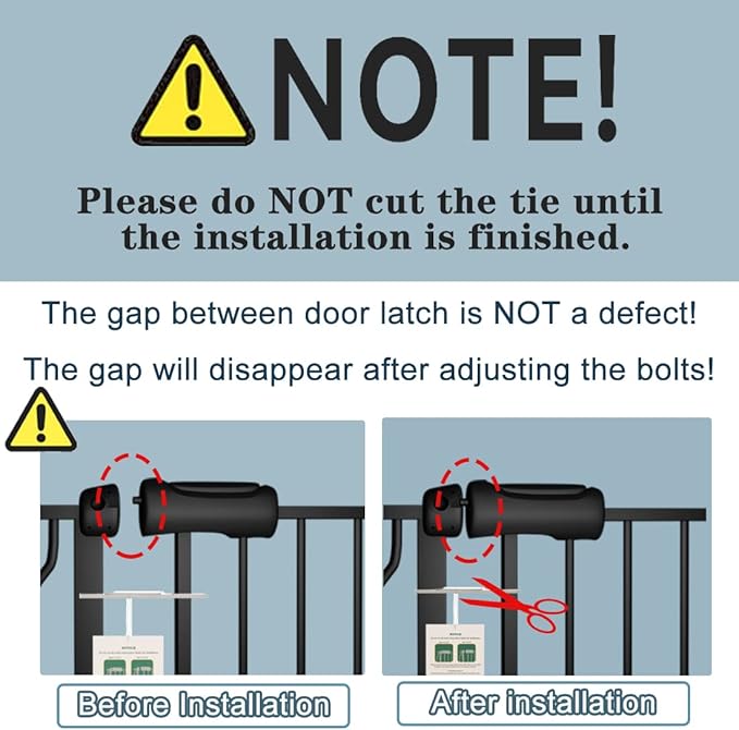 Extra Wide Baby Gate With 14.17in Extensions - Walk Through Pressure Mount Auto Close Child Safety Gate (Black, Extension-14.17"/36cm)-PurrikoPets