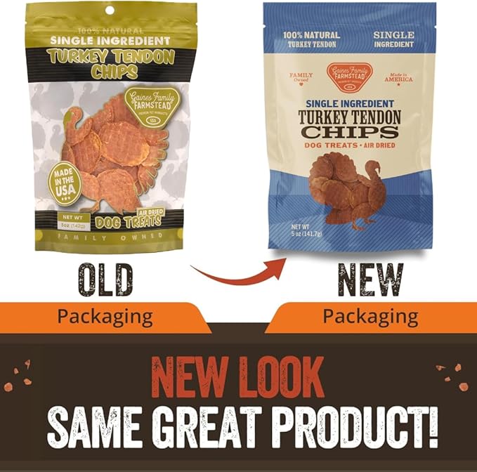 Gaines Family Farmstead Turkey Tendon Chips for Dogs – 5 oz, Natural Single-Ingredient Dog Treats, High-Protein Crunchy Chews, Rawhide Alternative, Grain-Free, Made in USA-PurrikoPets