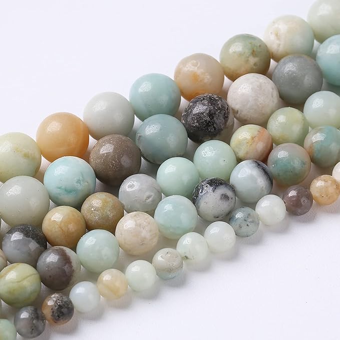 4mm 90pcs Natural Stone Beads Colorful Amazonite Gemstone Round Loose Beads for Jewelry Making DIY Bracelet Necklace Earrings15 Inch (Amazonite Beads, 4mm)