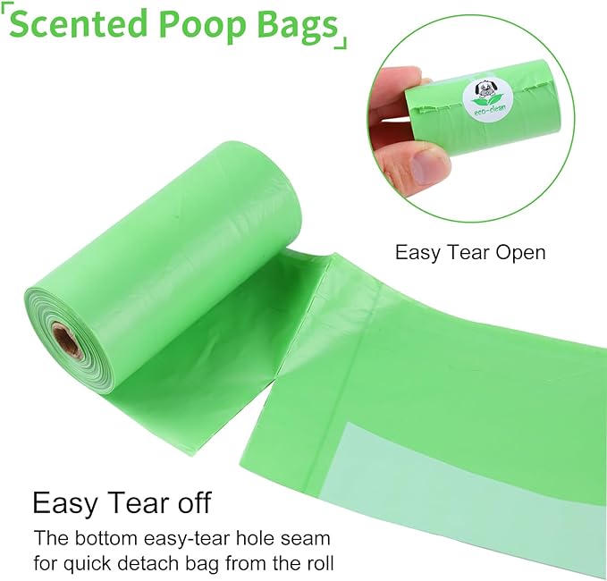 ECO-CLEAN 360 Count Dog Poop Bags with Dispenser, Leak-Proof, Unscented, 0.2 Ltr Capacity, Indoor/Outdoor Use-PurrikoPets