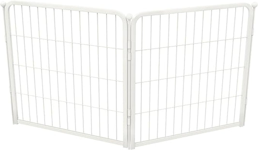 FXW Homeplus Unleashed Indoor Dog Playpen - Stress-Free and Safe Play, Heavy Duty 24 Inch 2 Wire Panels Dog Pen for Puppy and Small Dogs, White│Patented-PurrikoPets