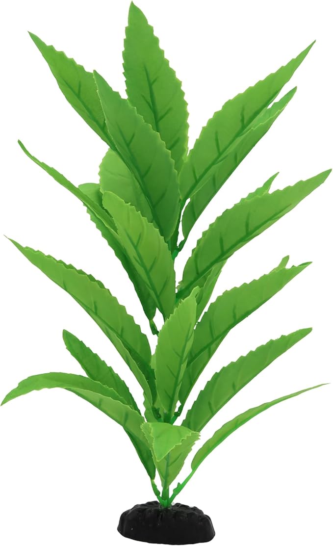 2-Pack 12 Inch Aquarium Silk Aquarium Plants, Artificial Plastic Plant for Small Tank, Goldfish, Fish Hides (Green A, 12 Inch)-PurrikoPets