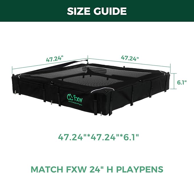 FXW Homeplus Unleashed Indoor Dog Playpen - Stress-Free and Safe Play, Heavy Duty 24 Inch 8 Wire Panels with Playpen Cover for Puppy and Small Dogs, Black│Patented-PurrikoPets