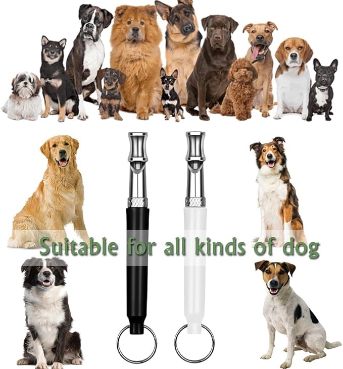 Dog Whistle - Stop Barking Neighbors Dog, Ultra-Wide Frequency Ultrasonic Silent Dog Whistle for Dog, 2 Pack Professional Recall Dog Training Whistles-PurrikoPets