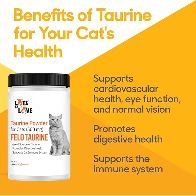 FELO Taurine - Taurine Supplement for Cats, Taurine for Cats, Taurine Powder for Cat - 16 Oz, Powder (Thomas Pet Earlier)-PurrikoPets