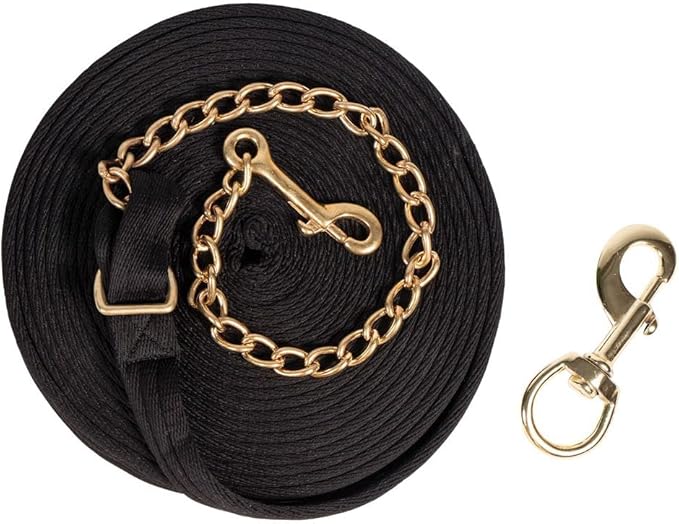 Dura-Tech Cushion Lunge Line for Horses | Stable Use & Horse Training | Horse Lunge Line with Snap | Durable Horse Lead Rope | 30 Foot Length | Replaceable Brass Snap-PurrikoPets