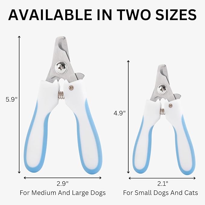 AIXINPET Dog & Cat Nail Clippers and Trimmers - with Free Nail File, Protective Guard to Avoid Over Cutting, Extra Sharp Blade - Suitable for Small to Large Dogs & Cats, Birds and Rabbits (Small)-PurrikoPets