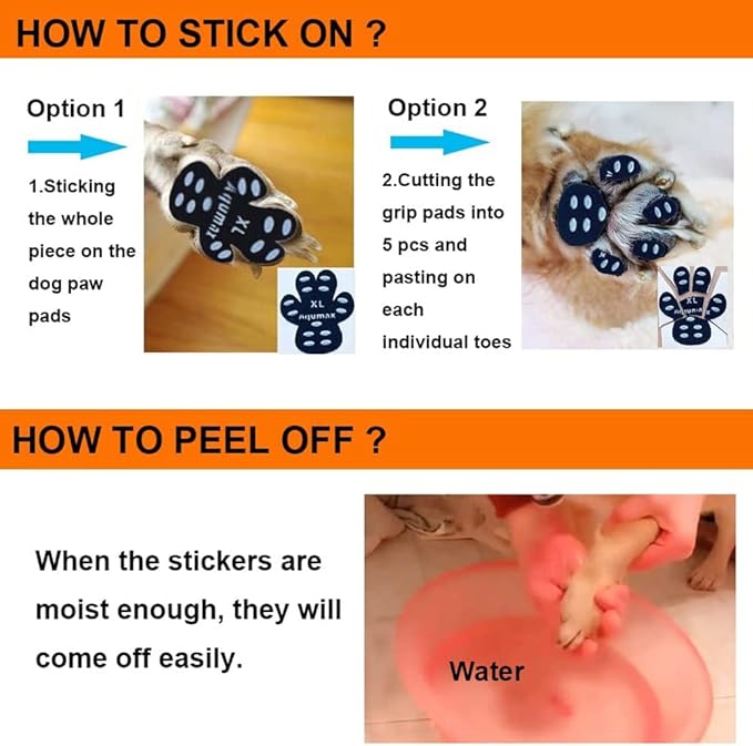 Dog Paw Protector Anti-Slip Pads,Toe Grips for Senior Dogs,Paw Grips Traction Pads for Slippery Hardwood Floors,Essentials for Senior Dogs,12 Sets (48 pcs) XXL Multicolor-PurrikoPets