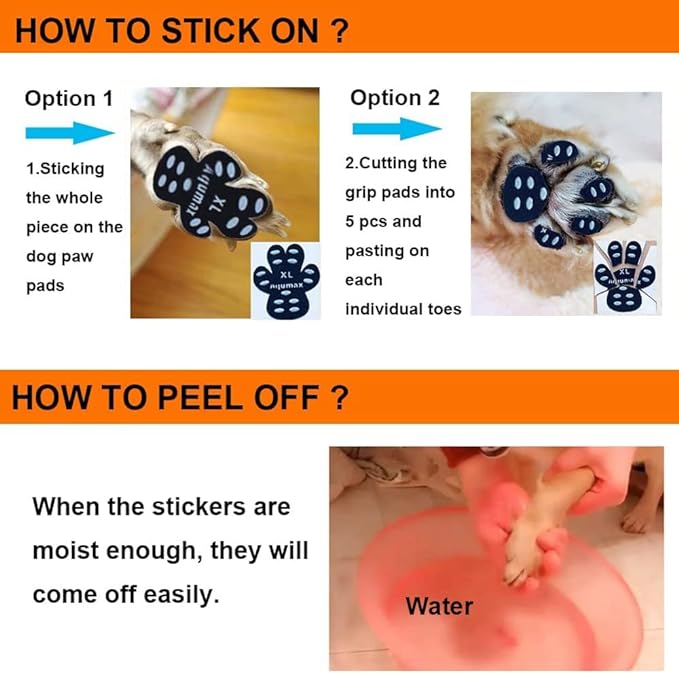 Dog Paw Protector Gripper Traction Pads,Dog Paw Covers,Foot Stickers in Summer Hot/Winter Cold Pavement,Dog Shoes Booties Socks Replacement,12 Sets (48 pcs) M Multicolor-PurrikoPets