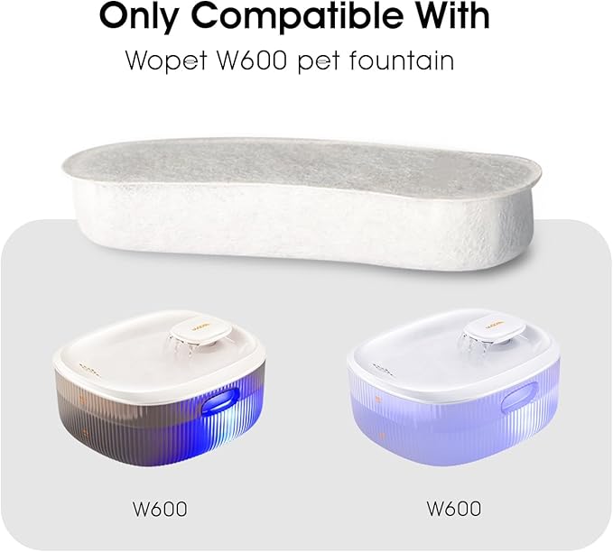 Dog Water Fountains by WOPET, 4 Pcs Pet Water Fountain Filters for W600 Dog Fountain, Large Dog Fountain Filter Replacement Cats,Pets-PurrikoPets