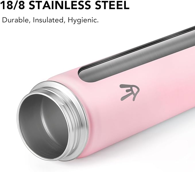 Enerbone 24 oz Insulated Water Bottle, Stainless Steel Bottle with Carrying Strap, Double-Wall Vacuum Insulation Design, Leakproof Sports Bottle with Straw, Keep Drinks Cold or Hot for Hours-PurrikoPets