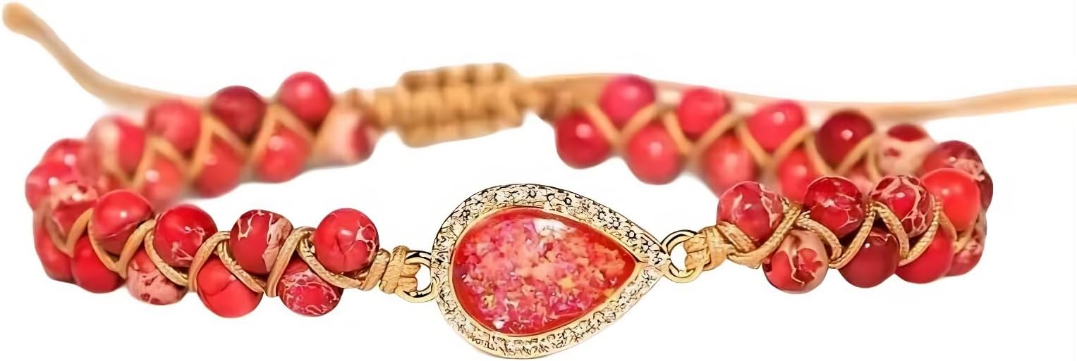 ZOSOJONA Women Handmade Boho Wrap Bracelets Natural Stone Variety Beads Strand Bracelet