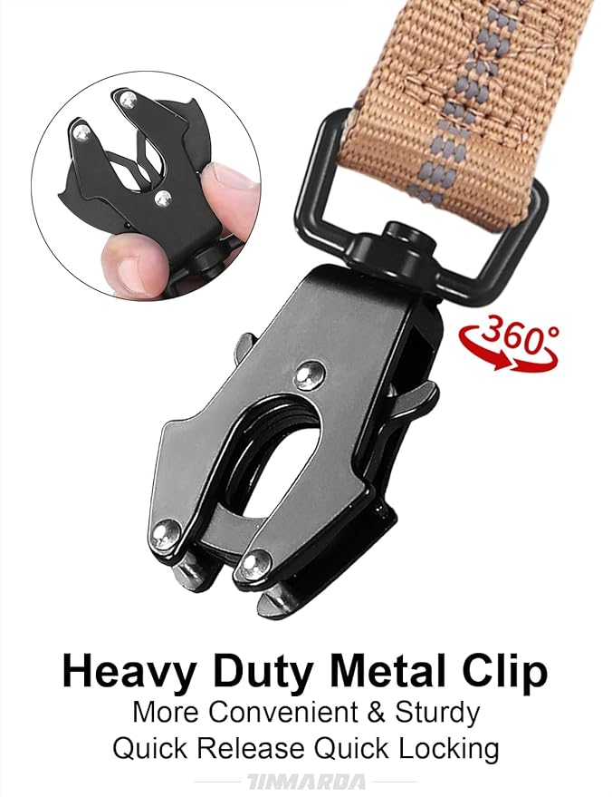 Dog Leashes for Medium Large Dogs Heavy Duty, 4-6FT Shock Absorbing No Pull Dog Leash with Advanced Easy Metal Clip, 2 Comfortable Padded Handles (Coyote Brown)-PurrikoPets