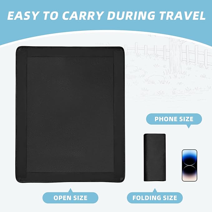 Dog Pee Pad Holder, Puppy Pad Holder, 14 Powerful Magnetic Clips, Indoor Dog Potty, Oxford Cloth Material, Fit 34x28 Pad, Black-PurrikoPets