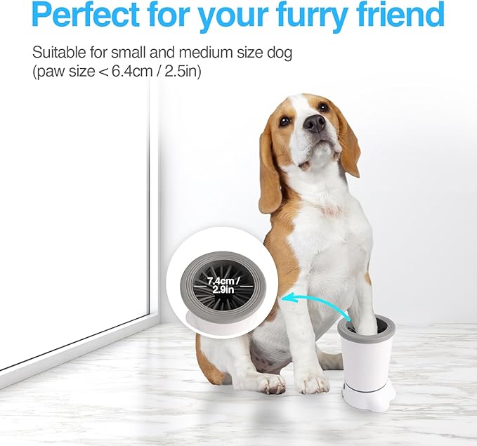 ALL FOR PAWS Low Noise Automatic Dog Paw Cleaner Electric Dog Paw Washer Cup for Dog Muddy Claws, USB Rechargeable Pet Foot Washer for Small and Medium-Sized Dogs-PurrikoPets