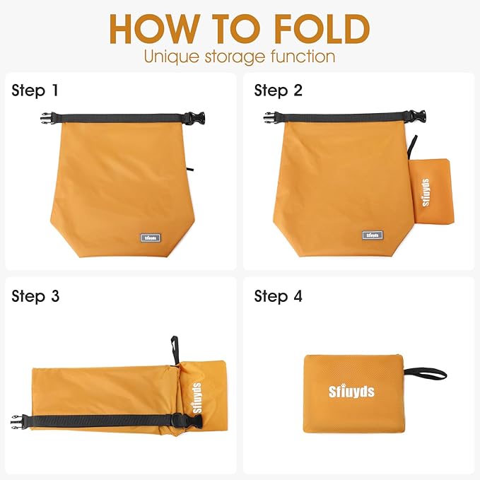 Dog Food Travel Bag w/2PCS Collapsible Dog Travel Bowls,dog food storage container 20 lb(Yellow, Large)-PurrikoPets