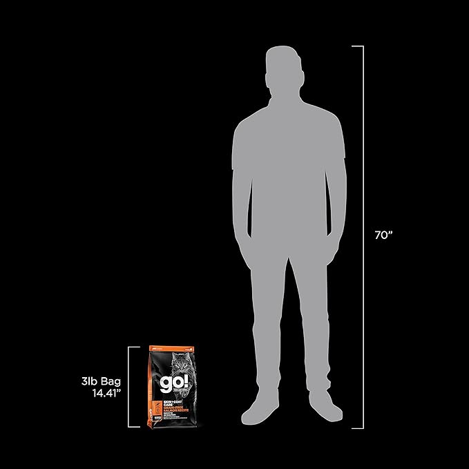 Go! Solutions Skin + Coat Care, Grain-Free Dry Cat Food, Salmon Recipe, 3 lb Bag-PurrikoPets