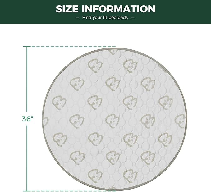 FXW Washable Pee Pads for Dogs, Puppy Pads with Super Absorbent, Specifically Designed for Whelping Box, 36" Round, Khaki, 2 Packs-PurrikoPets