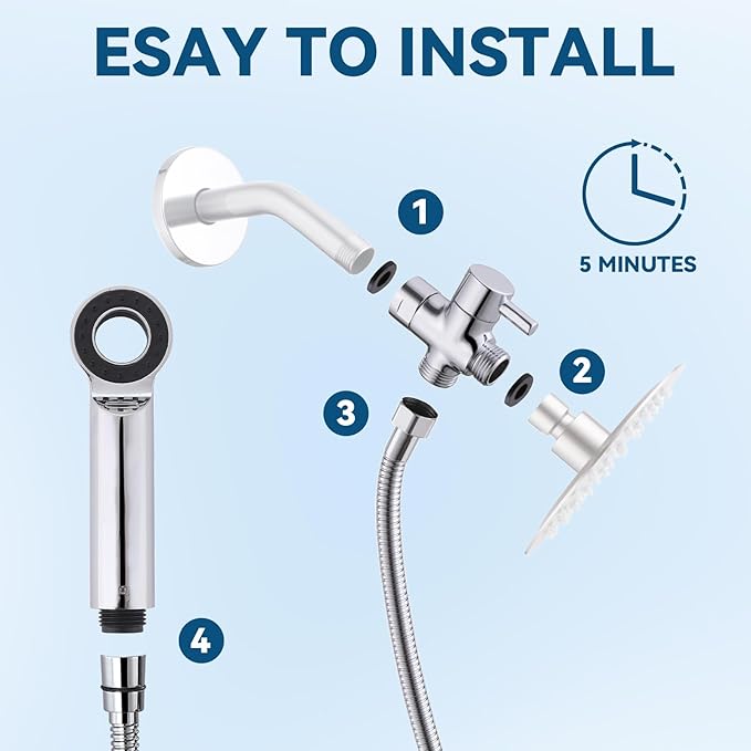 Dog Shower Attachment, 3 Mode Handheld Sprayer with ON/OFF Switch, G1/2" Metal Diverter, 100 Inches Stainless Steel Hose, No Drill Holder, for Pet and Dog Washing in Bathroom-PurrikoPets