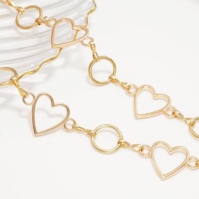 Metal Waist Chain Women - Love Hearts Pendant Adjustable Link Belt
