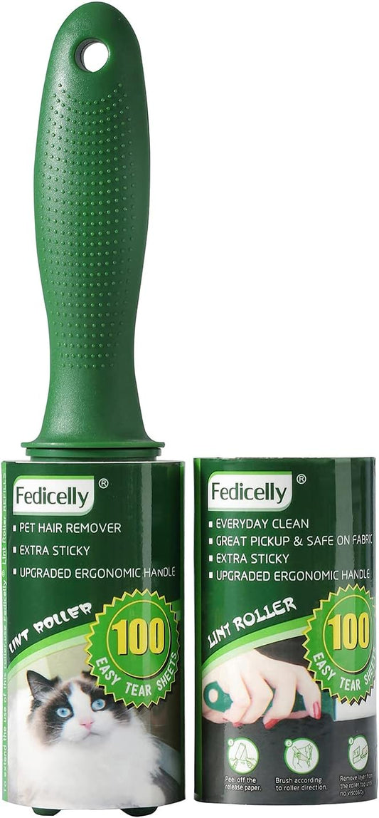 Fedicelly Lint Rollers Pet Hair Extra Sticky Furniture,Cat Dog Hair Remover Laundry Clothes Carpet,Total 200 Sheets Lint Remover Brush for Couch-PurrikoPets