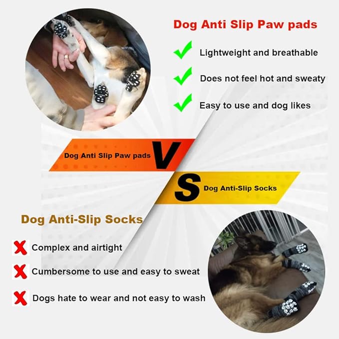 Dog Paw Protector Anti-Slip Grips to Keeps Dogs from Slipping On Hardwood Floors,Traction Control Non-Skid Dog Shoes Booties Socks Replacemen XL 40 Pieces-PurrikoPets