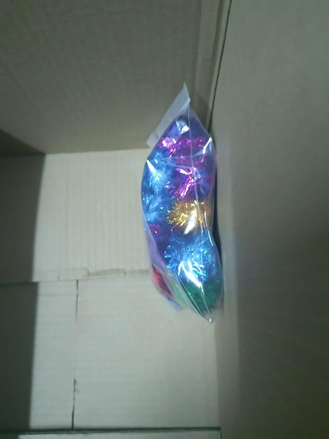 20 Pack 2 Inches Sparkle Balls for Cats, Large Size, Glitter Pom Poms Fuzzy Balls for Cats, Kitten Indoor Assorted Color Random-PurrikoPets