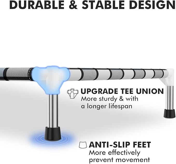 Elevated Outdoor Raised Dog Bed Outdoor Dogs Bed Lifted Pet Bed Dog Cot for Pet Taste Life, Start with A Pet Bed 20'' x 20'' x 6.5''-PurrikoPets