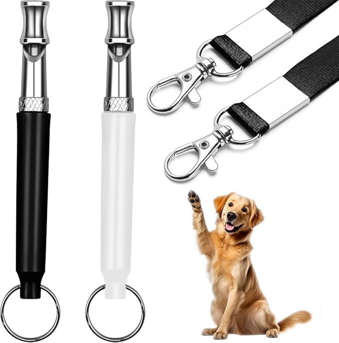 Dog Whistle - Stop Barking Neighbors Dog, Ultra-Wide Frequency Ultrasonic Silent Dog Whistle for Dog, 2 Pack Professional Recall Dog Training Whistles-PurrikoPets