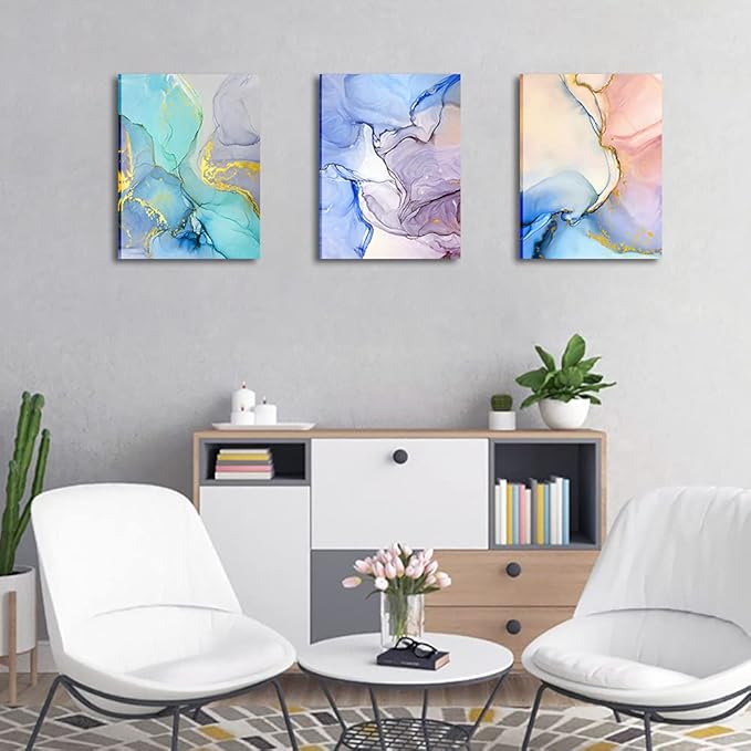 Abstract Wall Decor For Living Room Large Size Canvas Wall Art Paintings For Bedroom Colorful Color Abstract Wall Artworks Pictures For Office Decor Bathroom Home Decorations Art 3 Piece 20x28-PurrikoPets