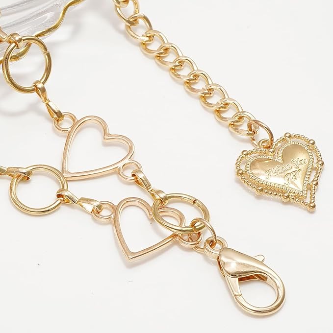 Metal Waist Chain Women - Love Hearts Pendant Adjustable Link Belt