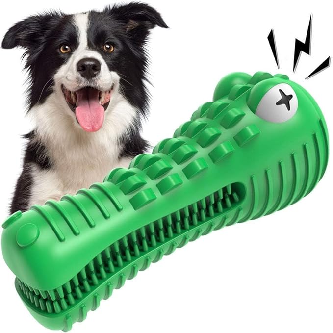 Dog Toys for Aggressive Chewers Large Medium Breed, Indestructible Dog Toothbrush Chew Toys, Squeaky Interactive Tough Extremely Durable, Dogs Toys to Keep Them Busy-PurrikoPets
