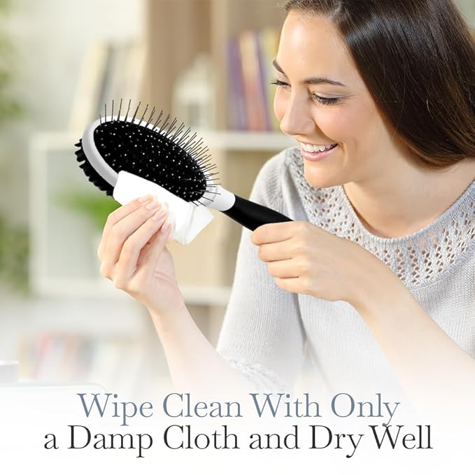 Fuller Brush 2-in-1 Double-Sided Pet Brush - Electroplated Round-Ended Steel Pins Positioned Into a Flexible Cushion on One Side & Nylon Bristles - Remove Shedding - Tool For Grooming Dogs & Cats-PurrikoPets