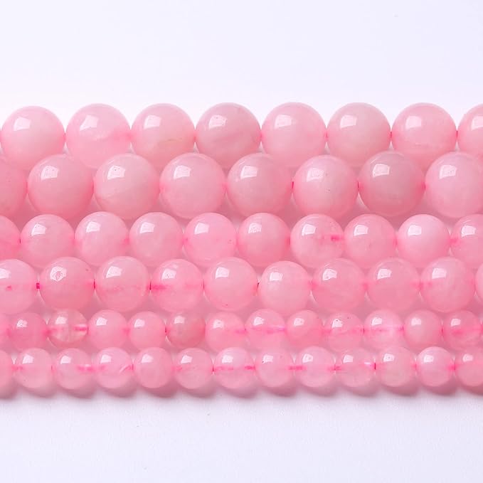 8mm Natural Rose Quartz Beads Pink Energy Crystal Round Loose Beads for Jewelry Making DIY Bracelets 15" 45pcs