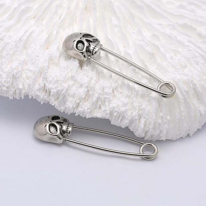 Excepro Nipple Piercing Jewelry Skull Shape Pin Shape 316L Stainless Steel