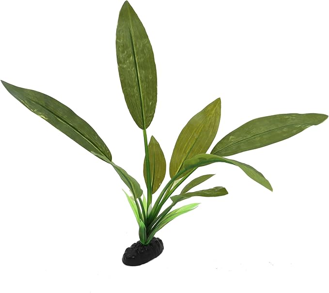 2-Pack 12 Inch Aquarium Silk Aquarium Plants, Artificial Plastic Plant for Small Tank, Goldfish, Fish Hides (Green C, 12 Inch)-PurrikoPets