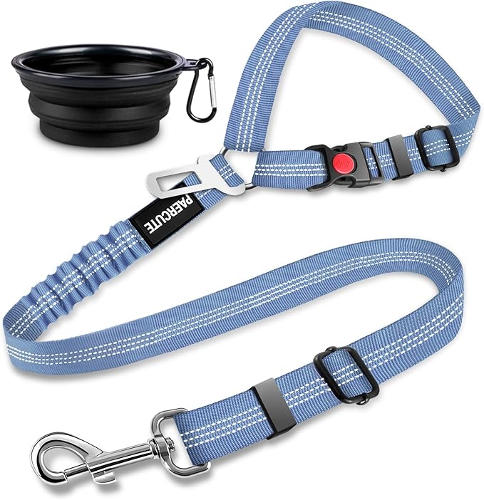 2 Piece Set Dog Seat Belt Retractable Dog Car Seatbelts Adjustable Pet Seat Belt for Vehicle Headrest Restraint Adjustable Heavy Duty & Elastic & Durable Car Harness for Dog-PurrikoPets